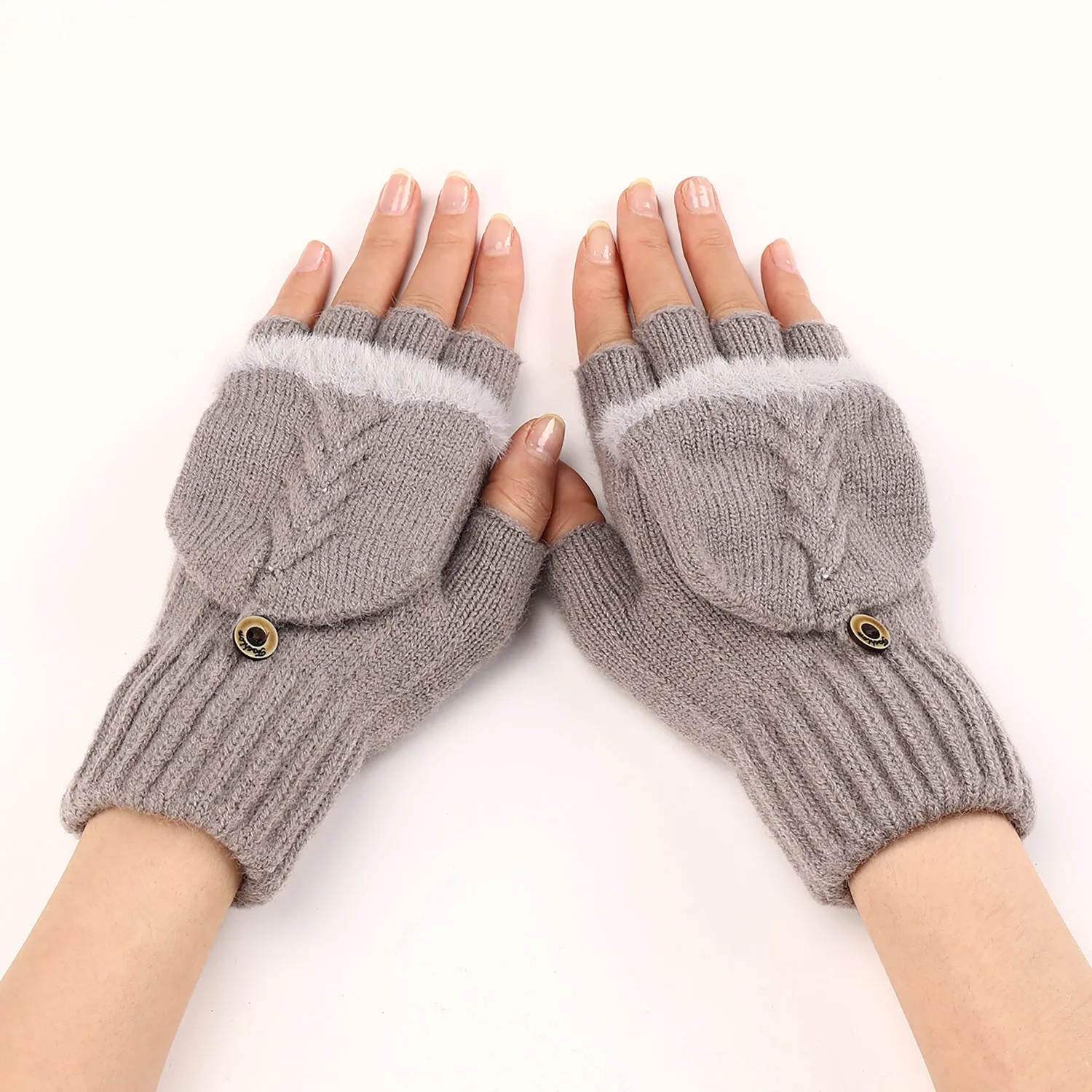 1 Pair Premium Soft Breathable Half-Fingered Knitted Gloves - Comfortable Warm Driving Cycling Gloves for Men and Women - Winter Accessories for Cold Weather