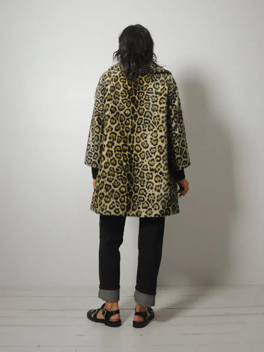 1960's Safari Faux Fur Leopard Coat