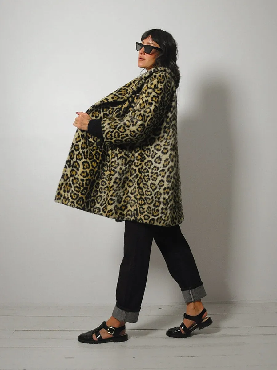 1960's Safari Faux Fur Leopard Coat