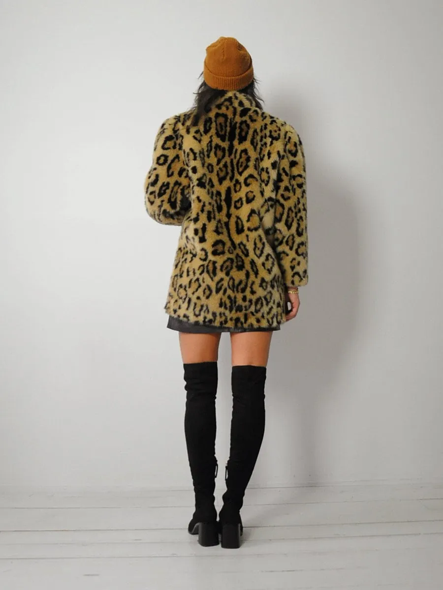 1980's Leopard Faux Fur Coat