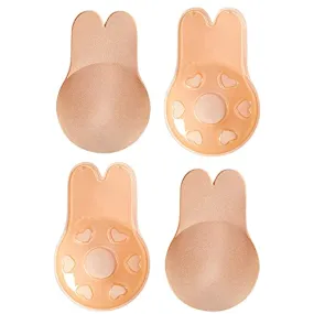 2 Pairs Sticky Bra Adhesive Invisible Bra, Strapless Backless Reusable Push Up Large Breast Lift Nipple Covers for Women