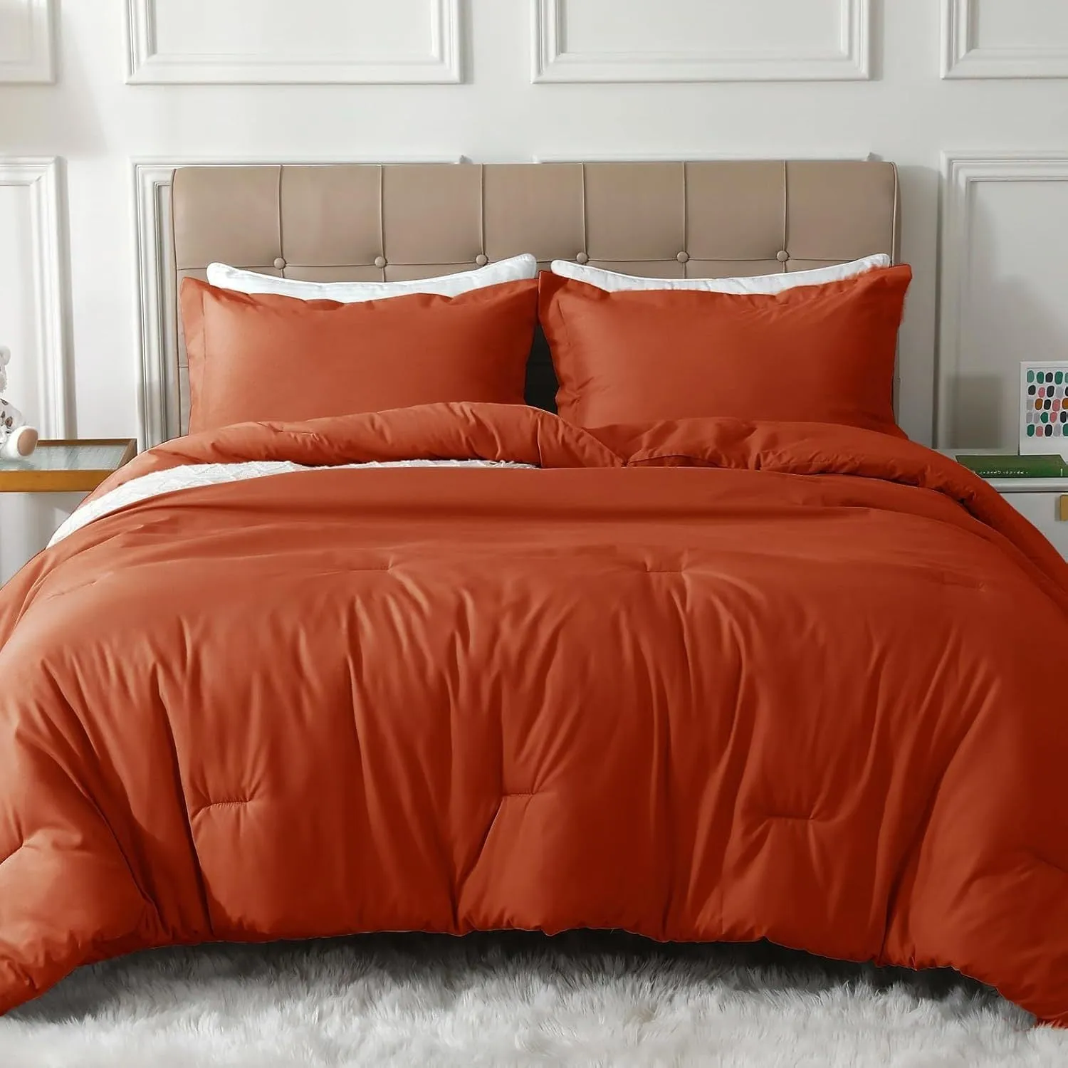 3-Piece Queen Size Comforter Set - Soft, Warm, and Cozy Bedding for All Seasons with 1 Comforter and 2 Pillow Shams - Hypoallergenic, Breathable, and Easy Care