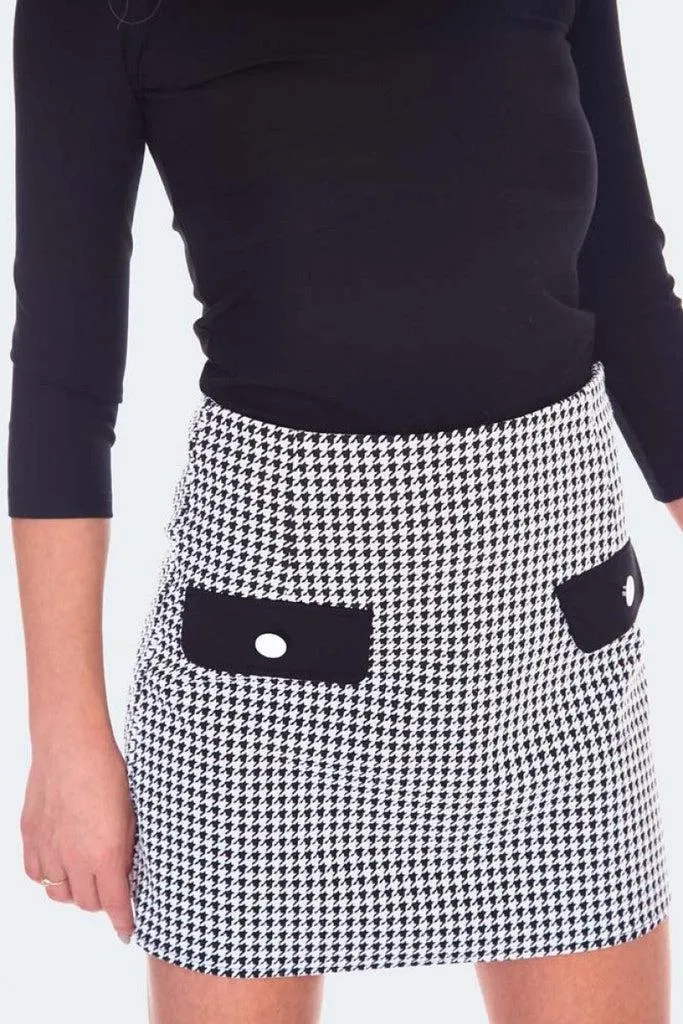 60s Retro Houndstooth Mini Skirt