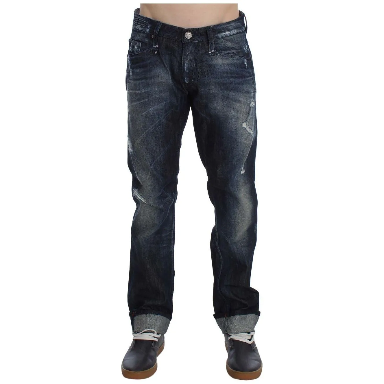 Acht Elegant Regular Straight Fit Blue Jeans