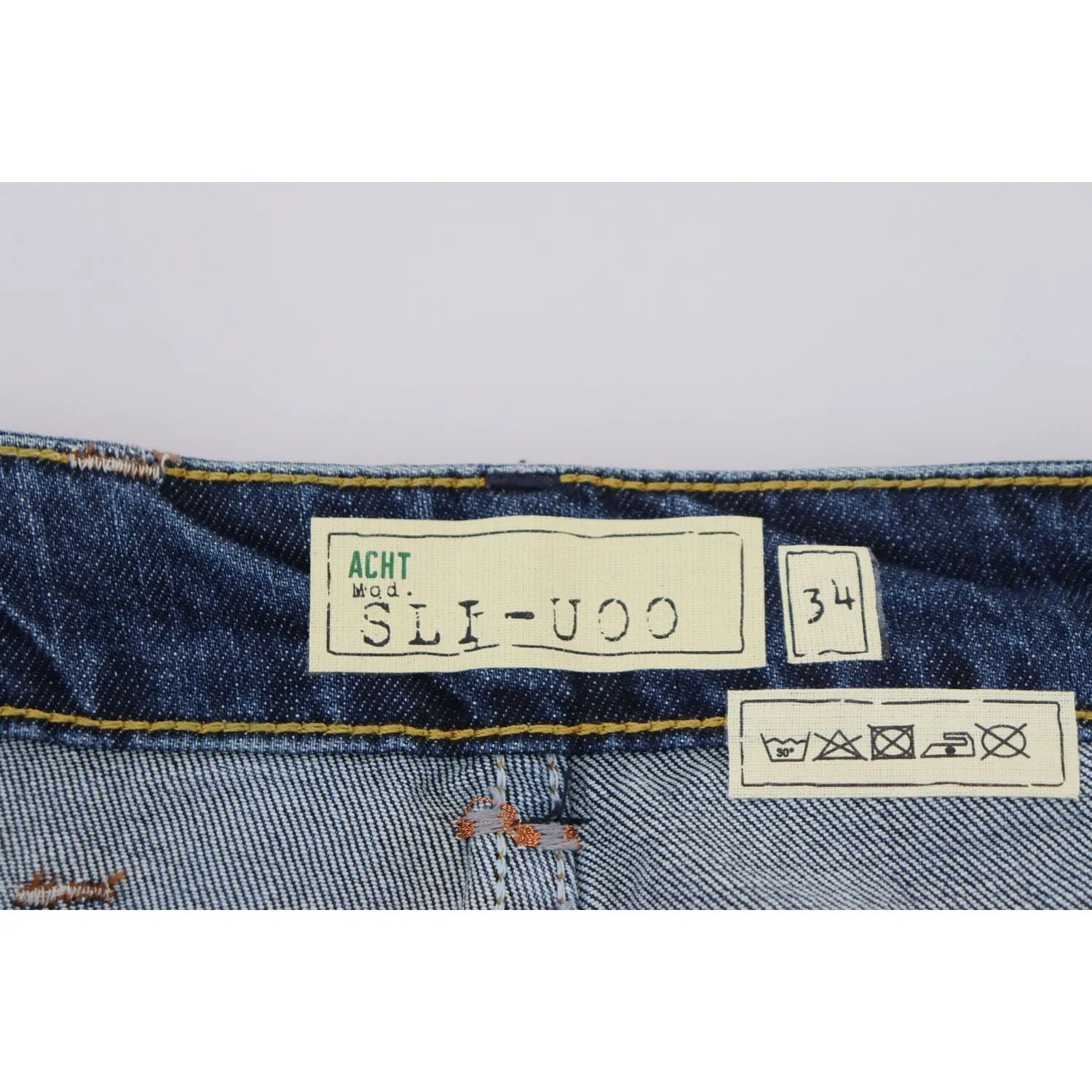 Acht Exquisite Tapered Italian Denim in Blue