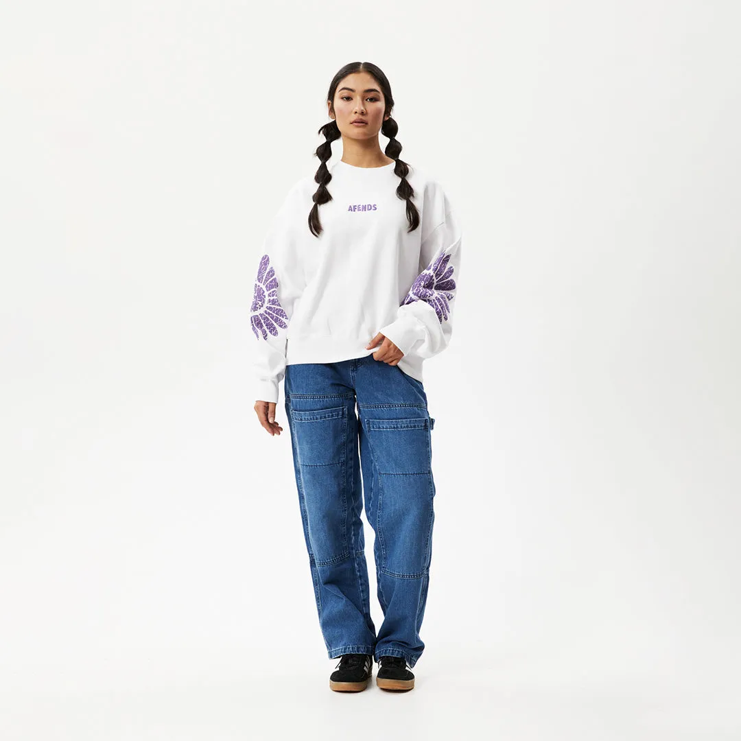 Afends Womens Daisy - Crew Neck Jumper - White