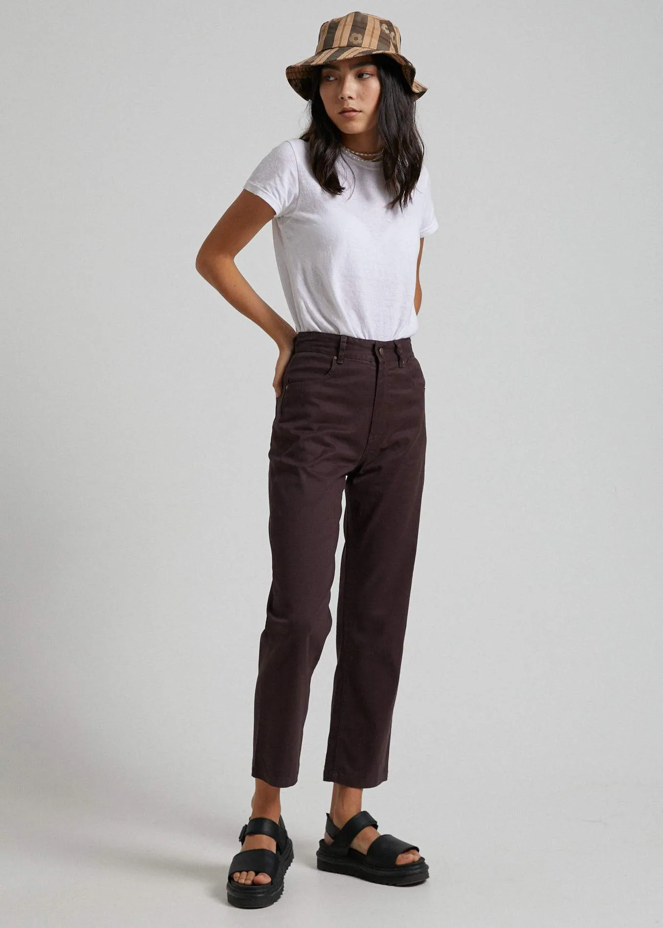 Afends Womens Shelby - Hemp High Waist Wide Leg Pants - Mulberry