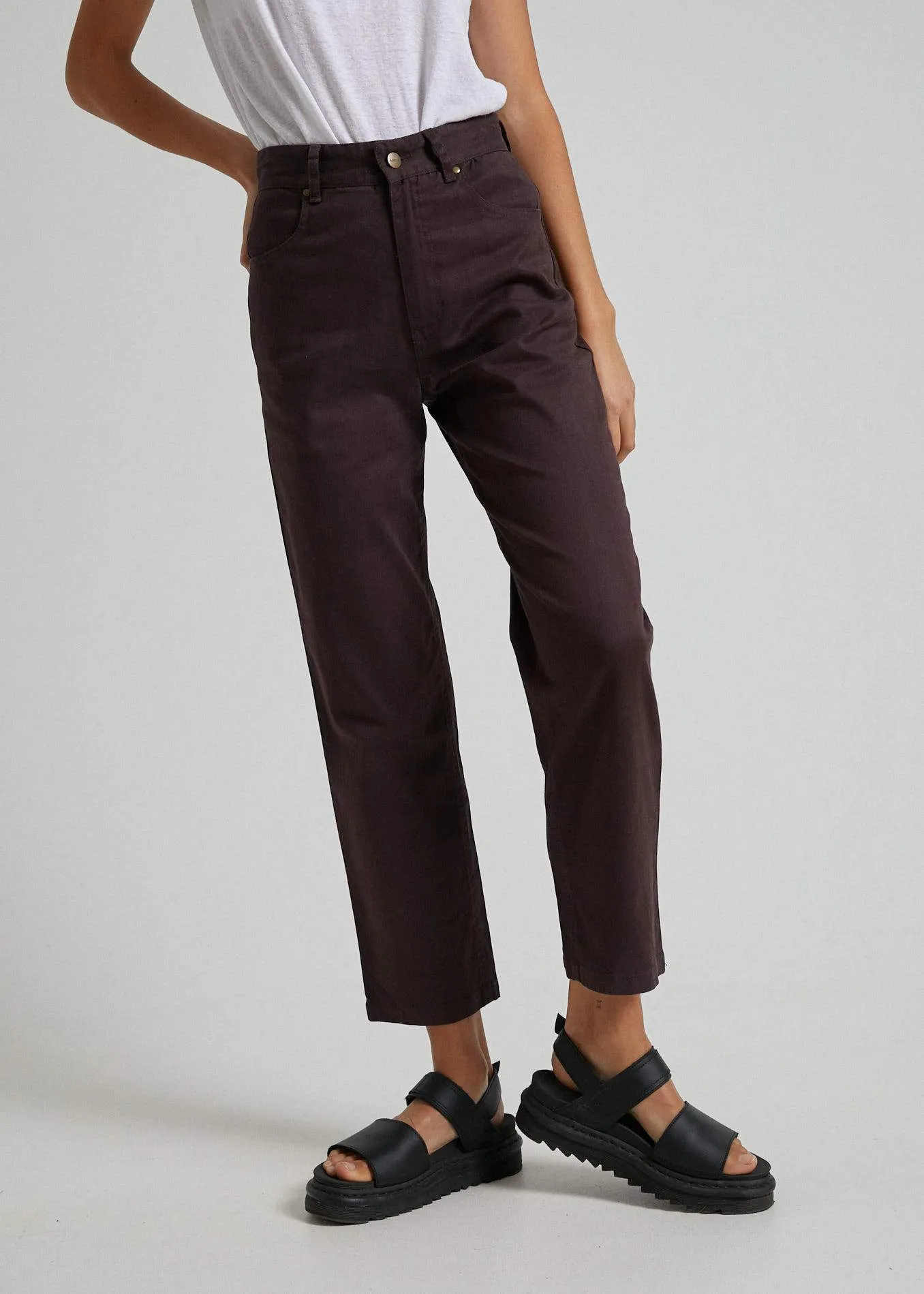 Afends Womens Shelby - Hemp High Waist Wide Leg Pants - Mulberry