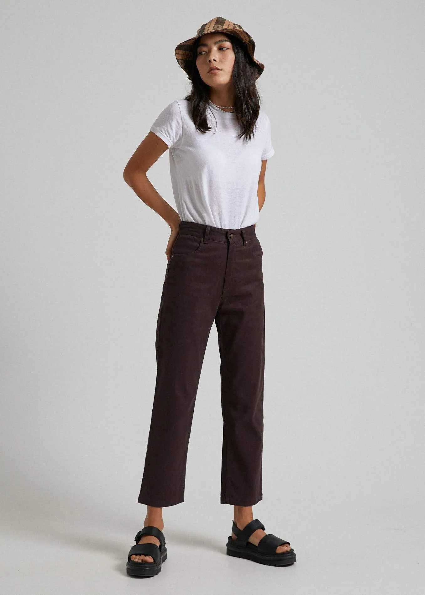 Afends Womens Shelby - Hemp High Waist Wide Leg Pants - Mulberry