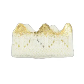 Aiden Hand-knit Crown, Cream With Gold