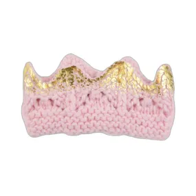 Aiden Hand-knit Crown, Pink With Gold