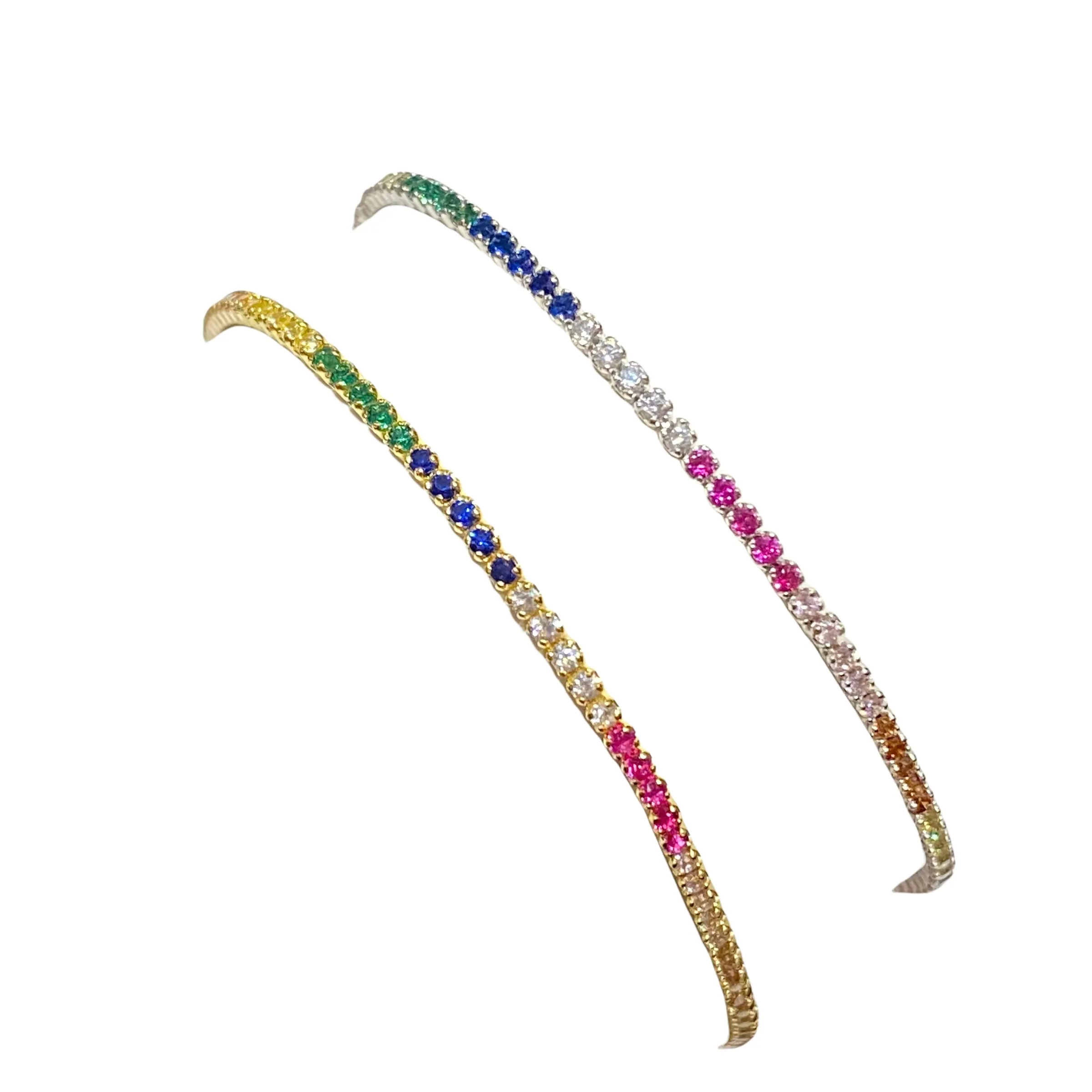 Amy Solo Row Rainbow Adjustable Bracelet