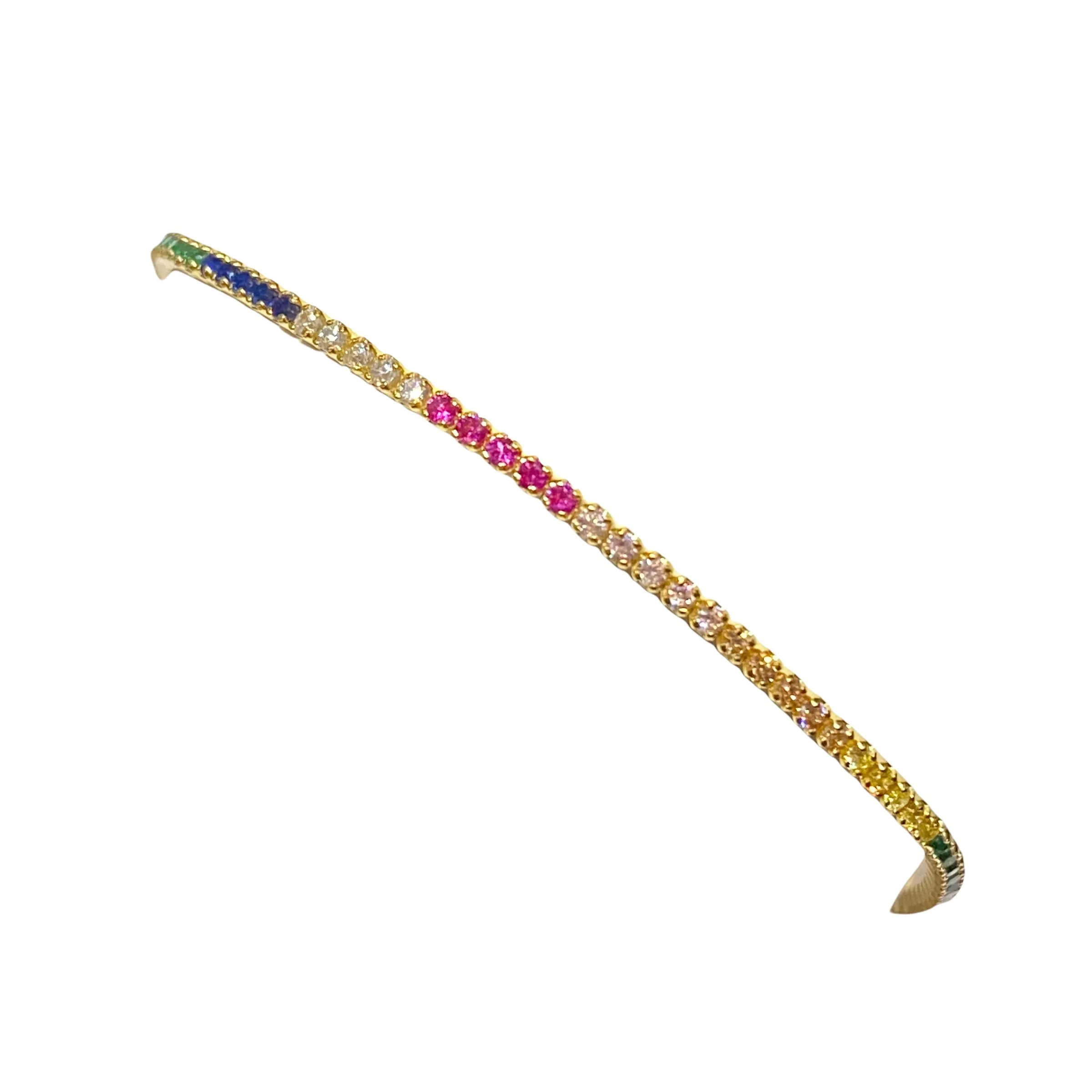 Amy Solo Row Rainbow Adjustable Bracelet