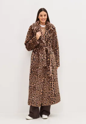 Animal print Long Winter Coat