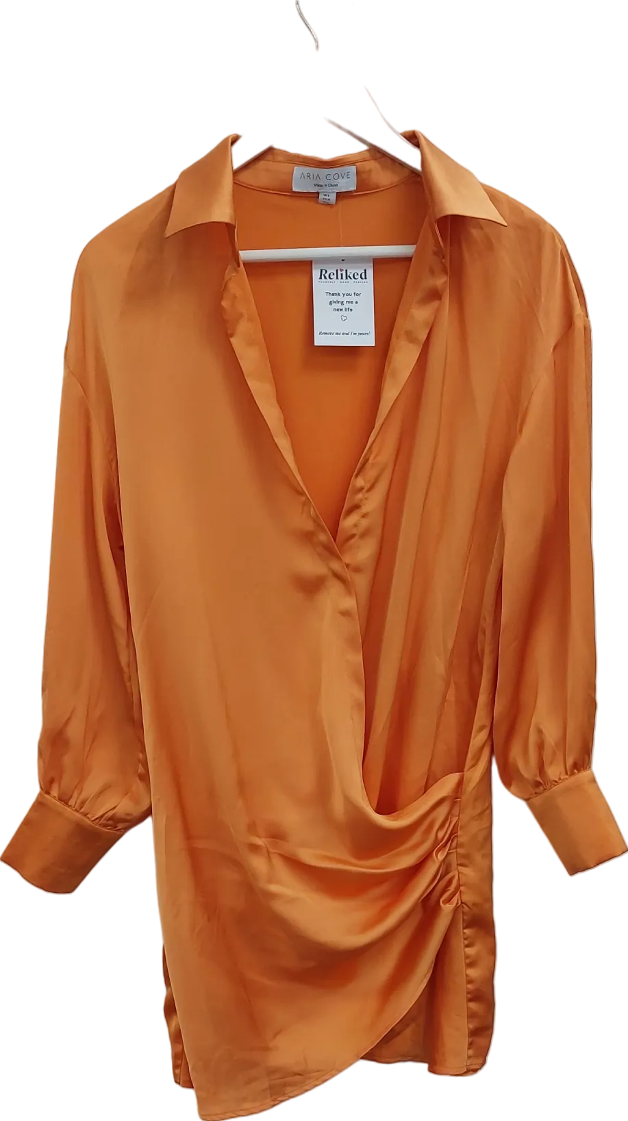 Aria Cove Orange Jessica Shirt Dress UK 8