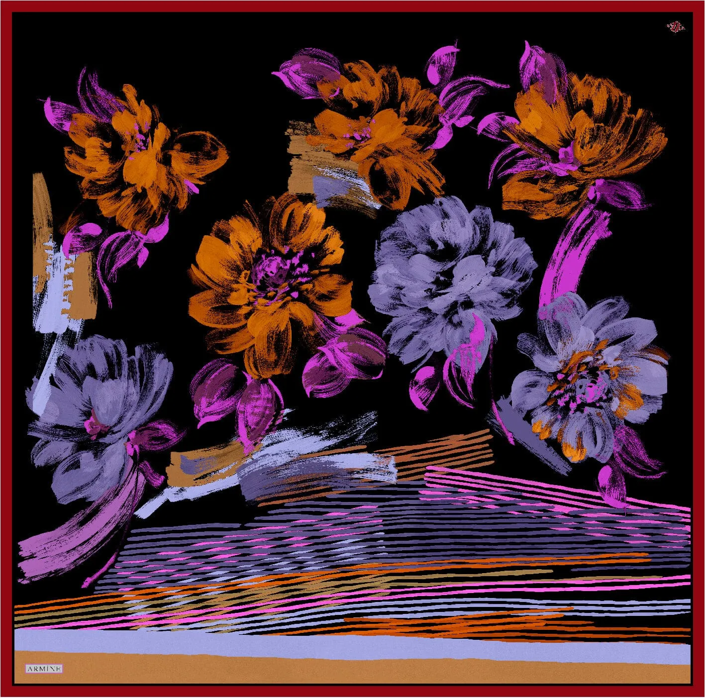 Armine Estelle Floral Silk Scarf #58