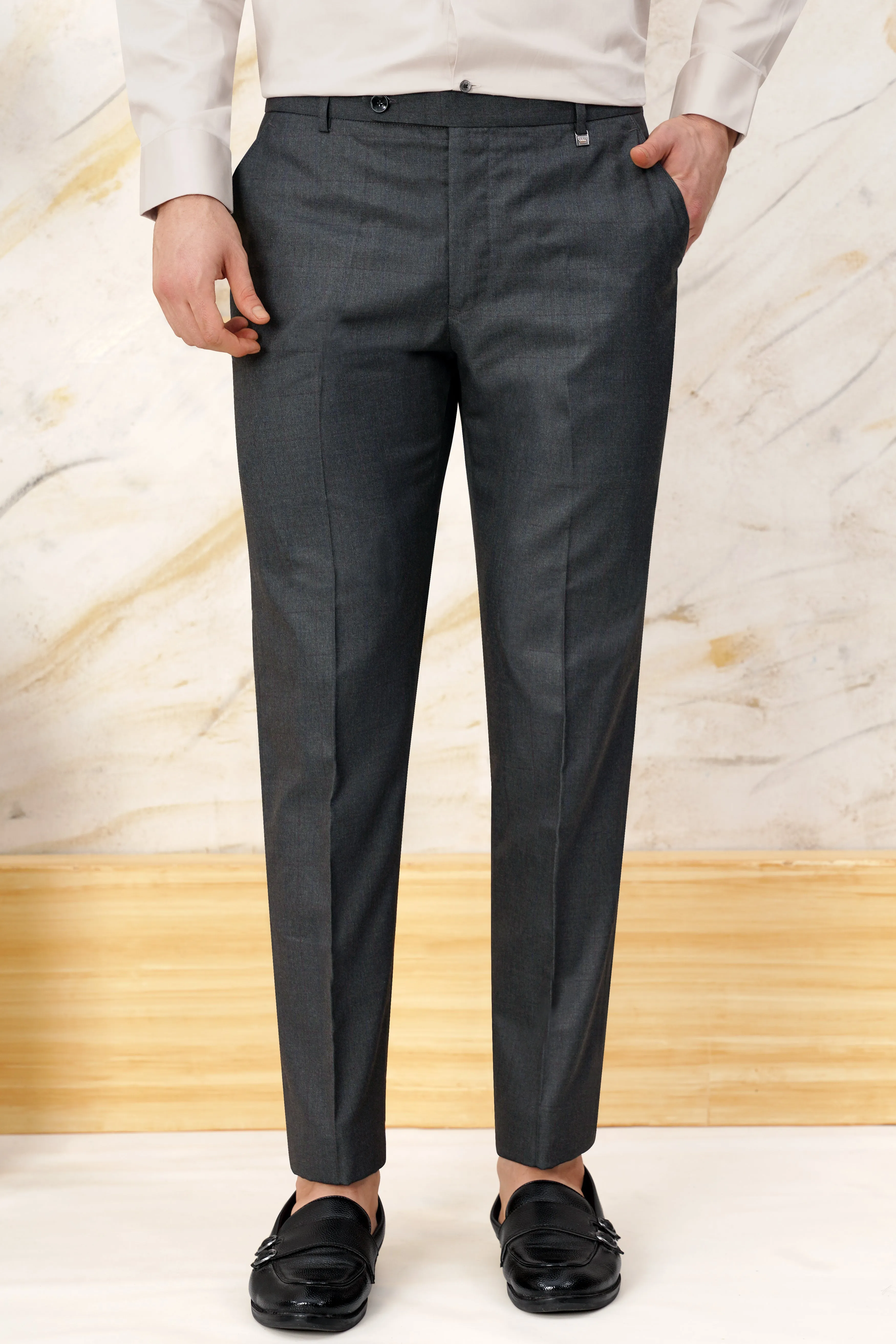 Arsenic Grey Wool Rich Pant