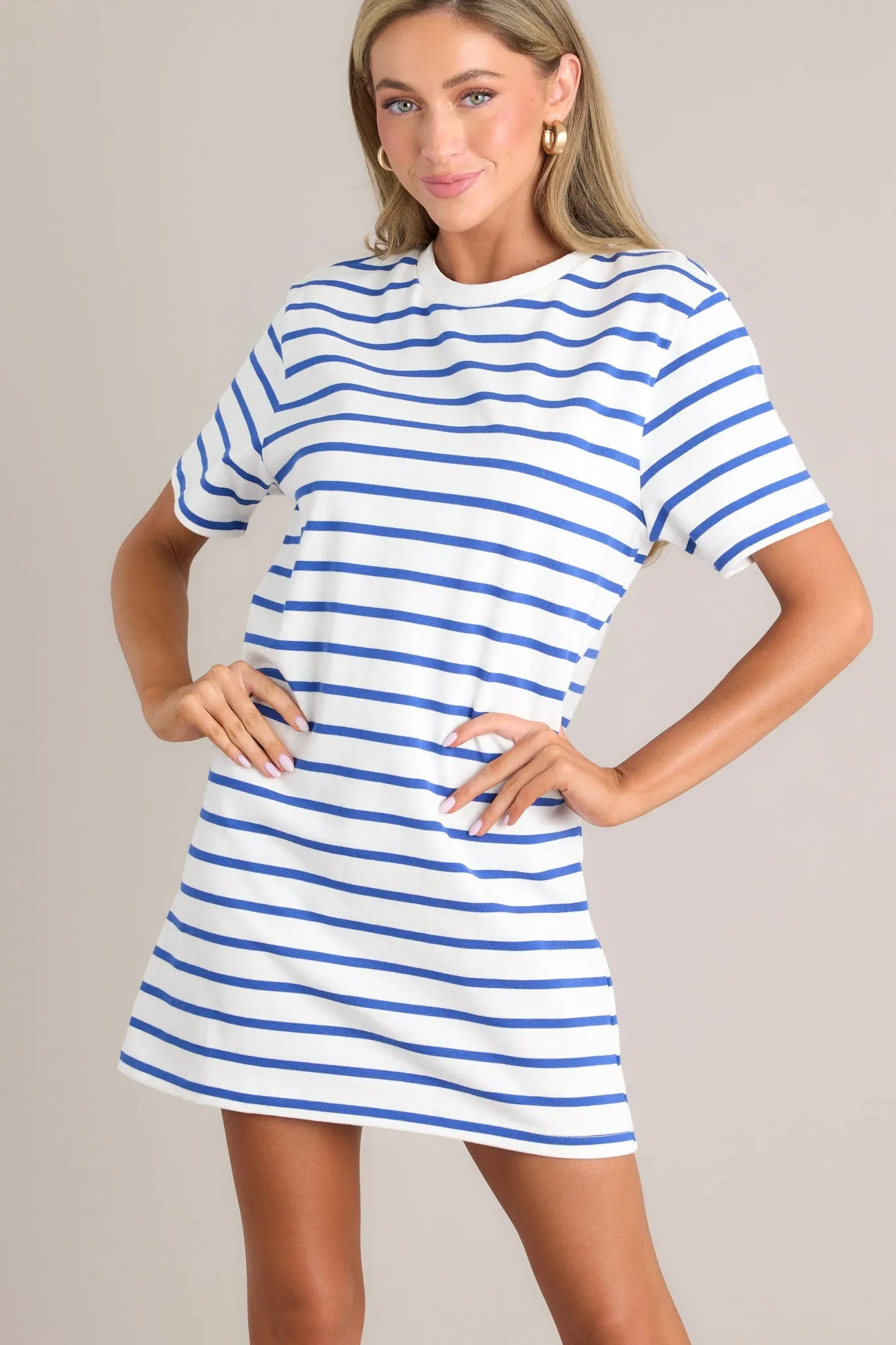 Authentic Moments Blue Stripe T-Shirt Dress