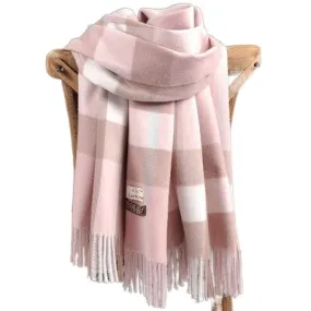 Autumn and Winter  Scarf Female British Bagh Bristled Cashmere Scarf Shawl Dual-use Thick Couple Scarf