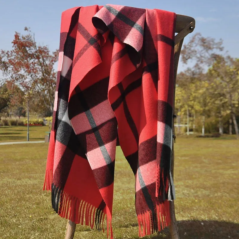 Autumn and Winter  Scarf Female British Bagh Bristled Cashmere Scarf Shawl Dual-use Thick Couple Scarf