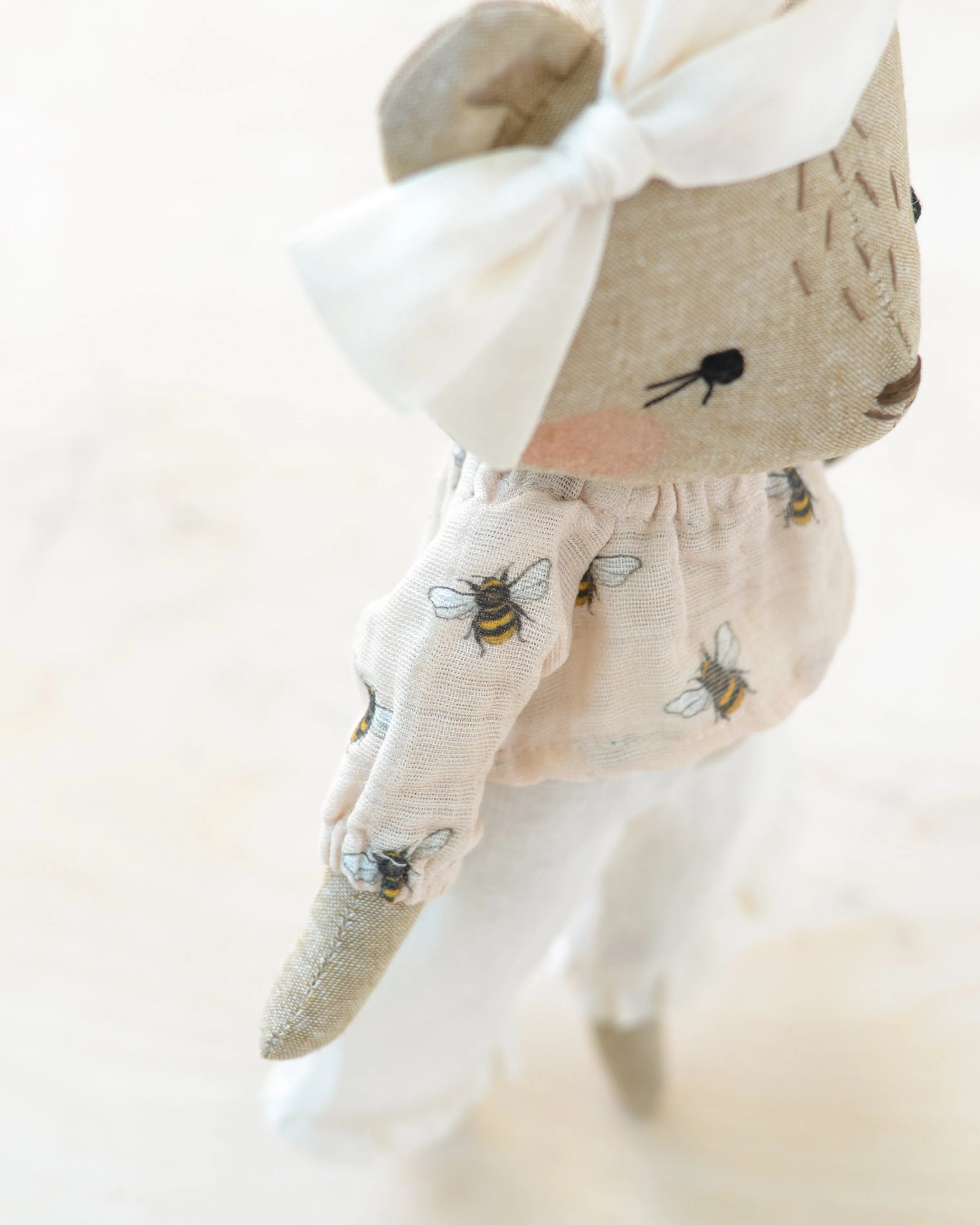 Bear Soft Toy Charlotte | Bee Top with White Pants