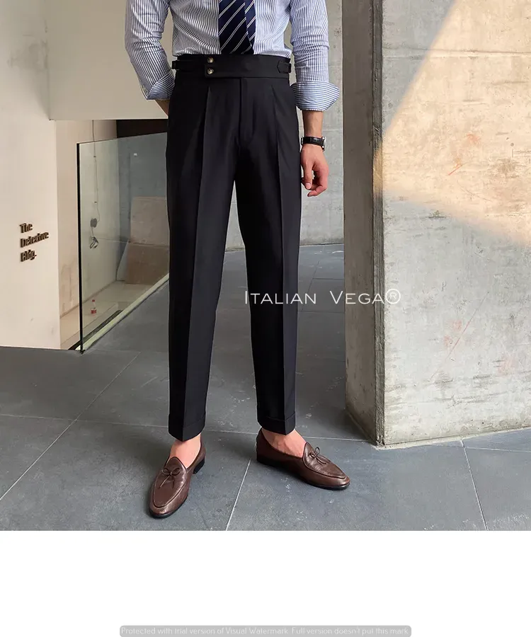 Black Signature Buttoned GURKHA PANTS by ITALIANVEGA™