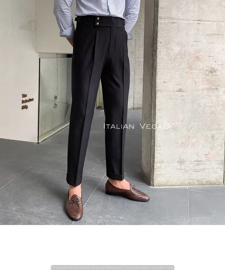 Black Signature Buttoned GURKHA PANTS by ITALIANVEGA™