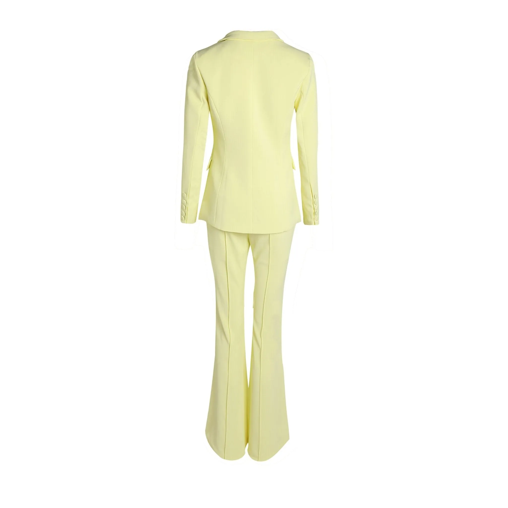 Brenda Long Sleeve Collared Blazer & Flared Pants Set