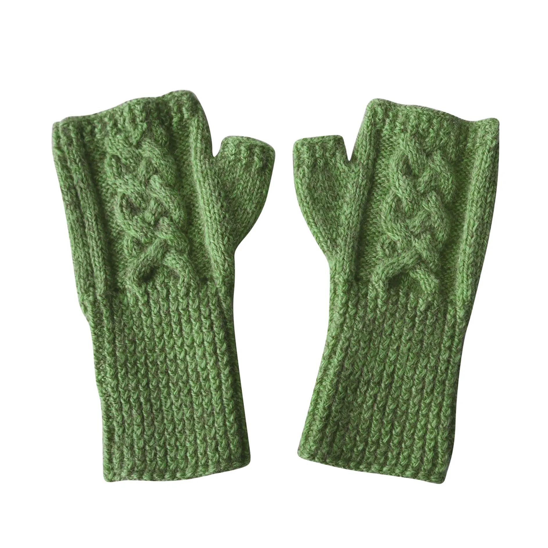 Cable Fingerless Mittens