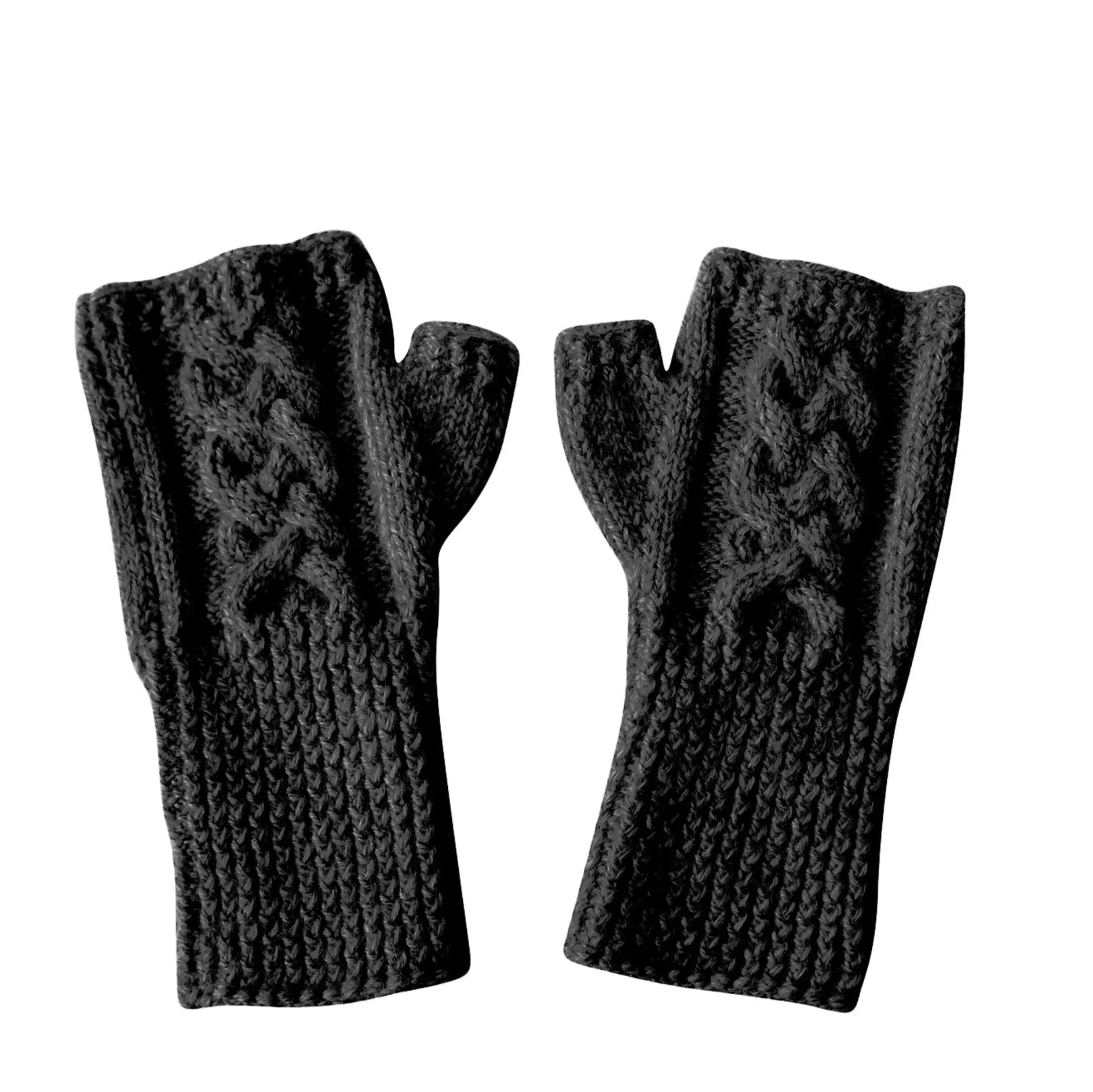 Cable Fingerless Mittens