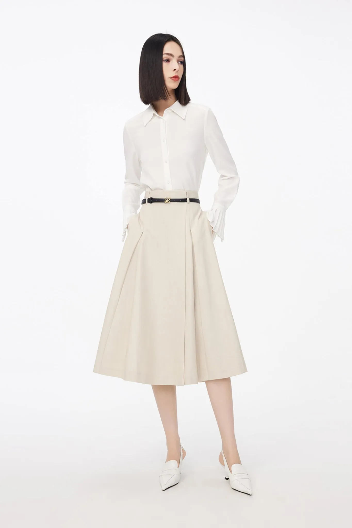 Casual A-Line Midi Skirt