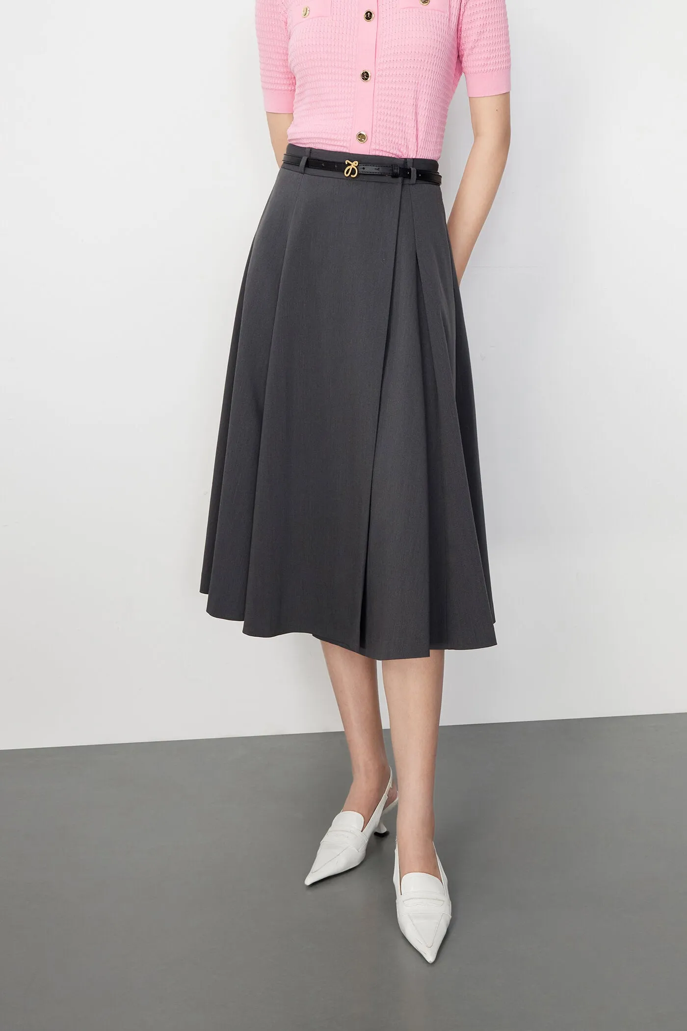 Casual A-Line Midi Skirt