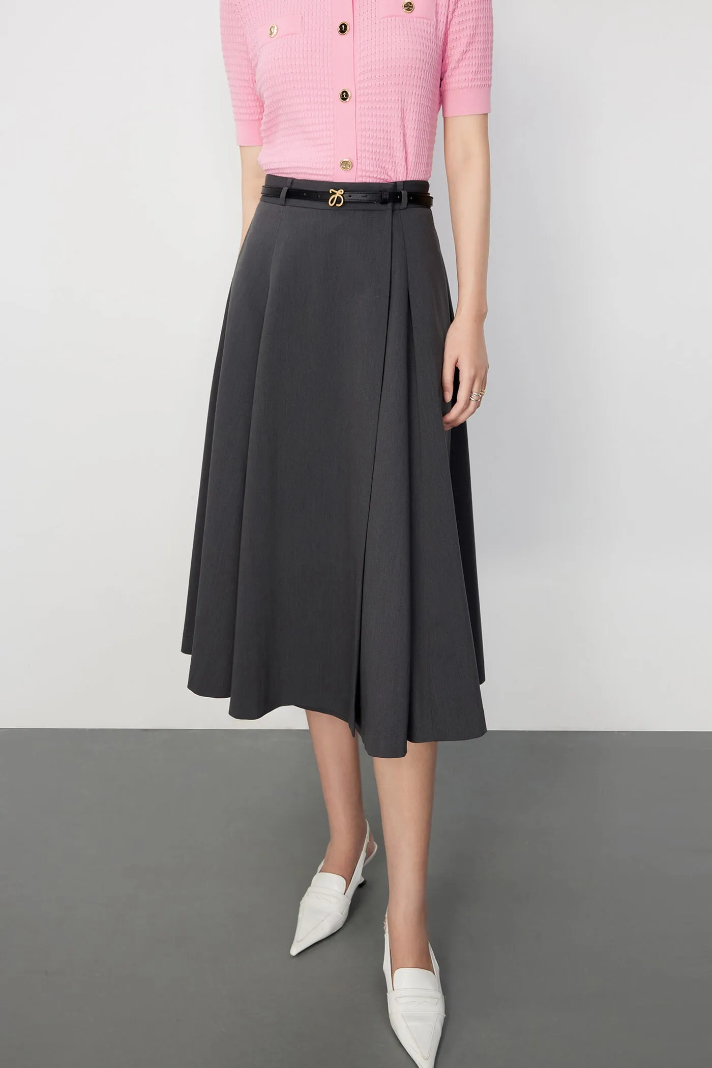 Casual A-Line Midi Skirt