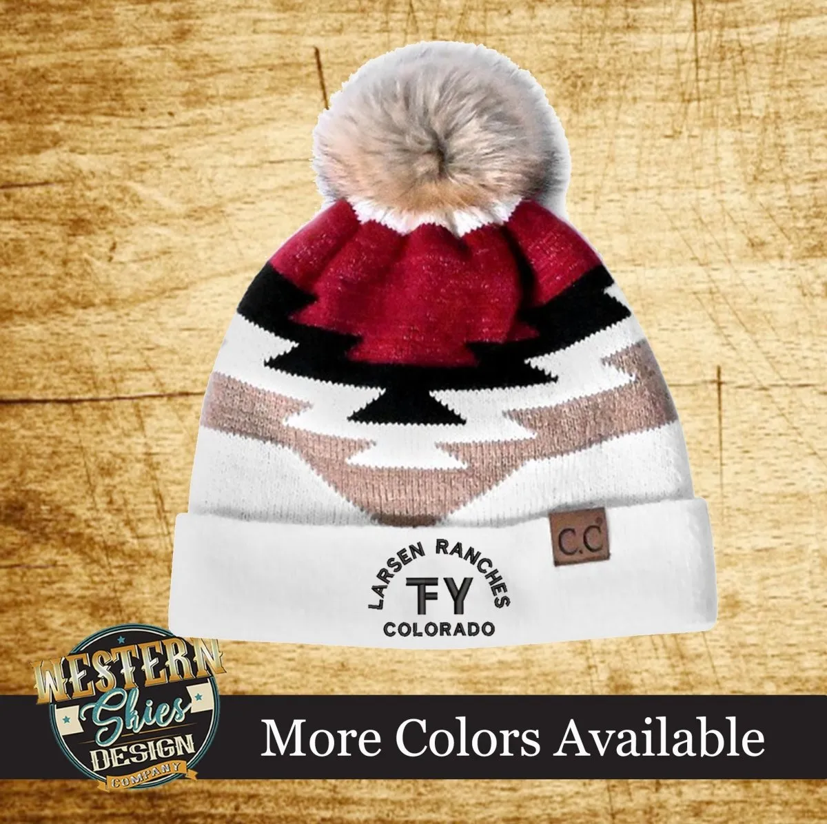 CC Beanie Aztec Pom Knit Cap