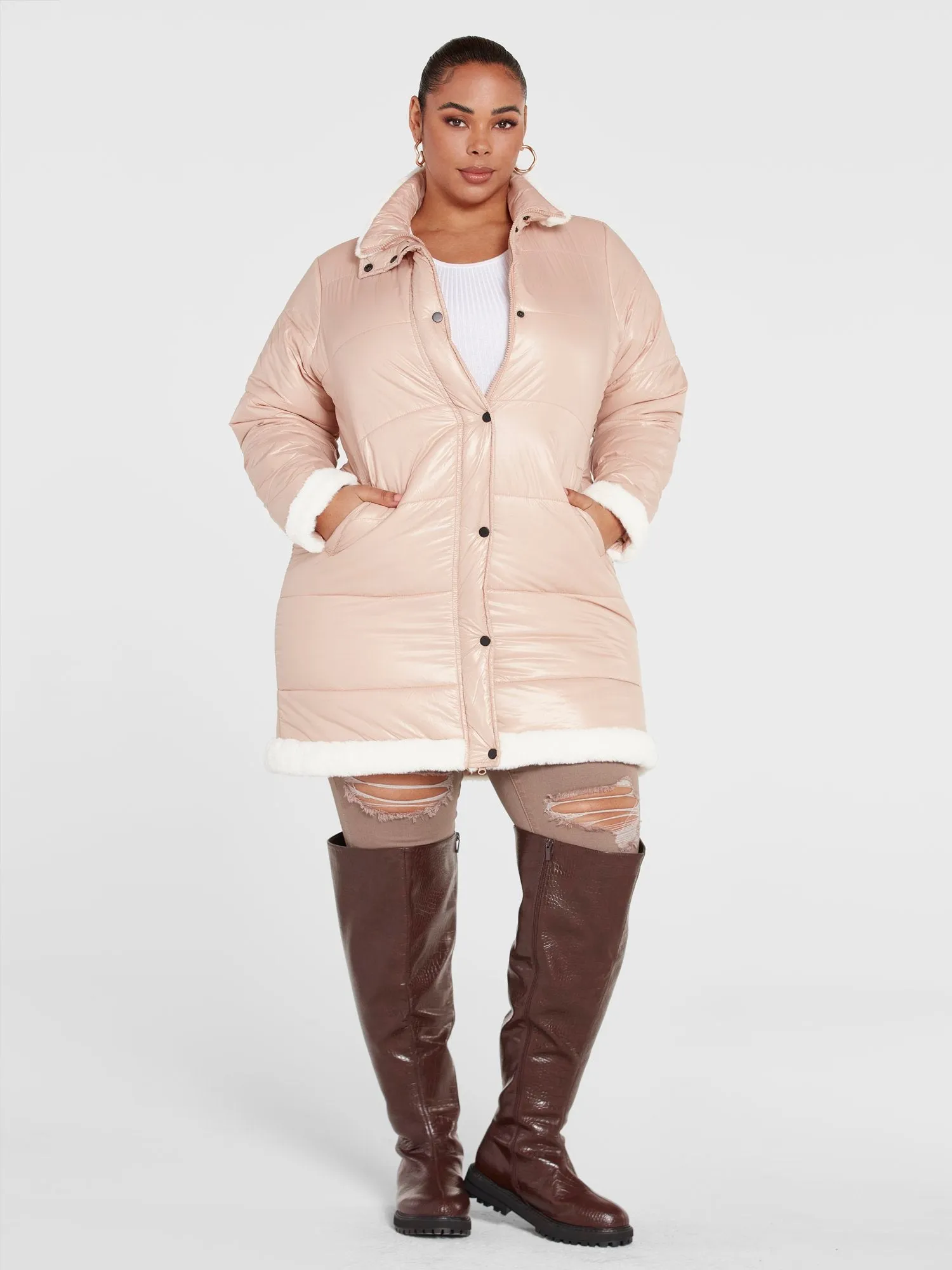 Charlotte Faux Fur Trim Puffer Coat