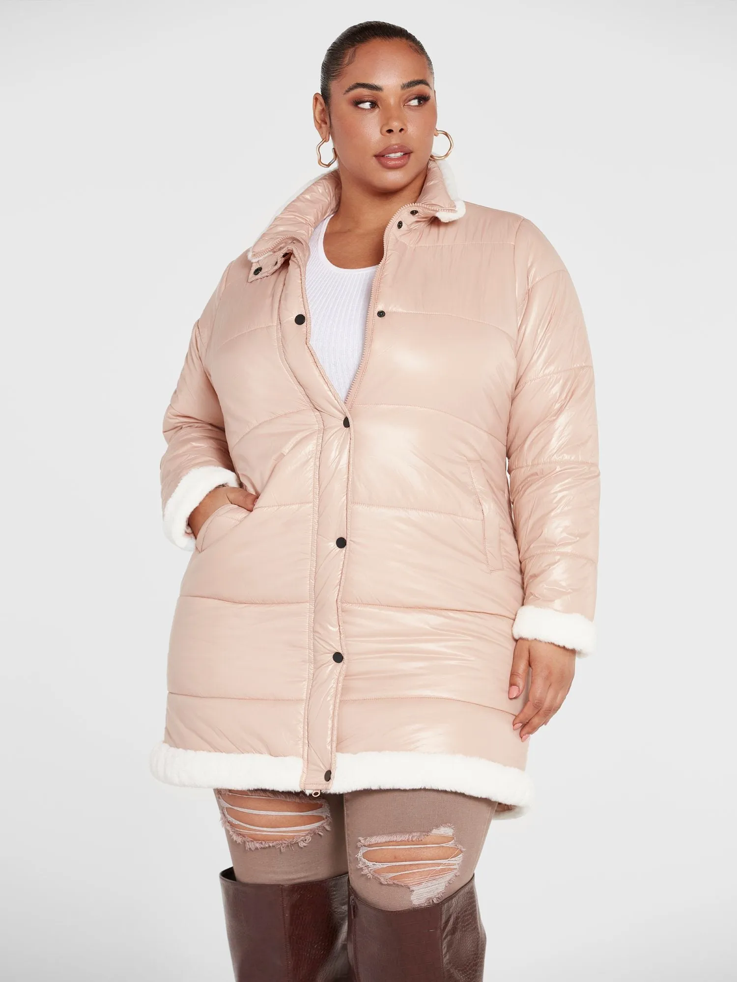 Charlotte Faux Fur Trim Puffer Coat