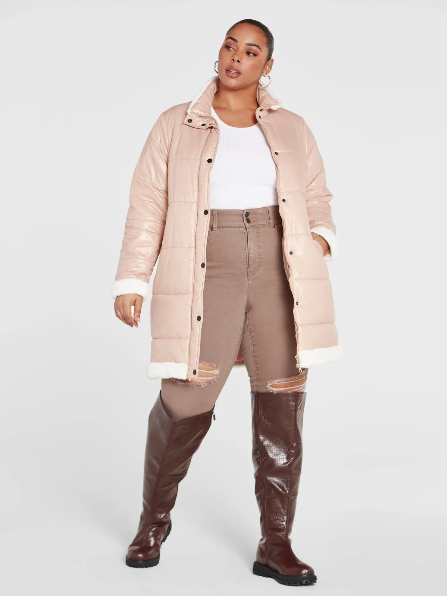 Charlotte Faux Fur Trim Puffer Coat