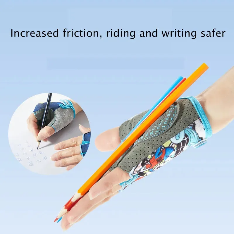 Children's Fingerless Gloves Sports Bicycle Boy Girl Cycling Anti-Wear Kids Roller Skating Training Exercise Protection Gloves