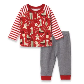 Christmas Collage Bamboo Cotton Boys Set