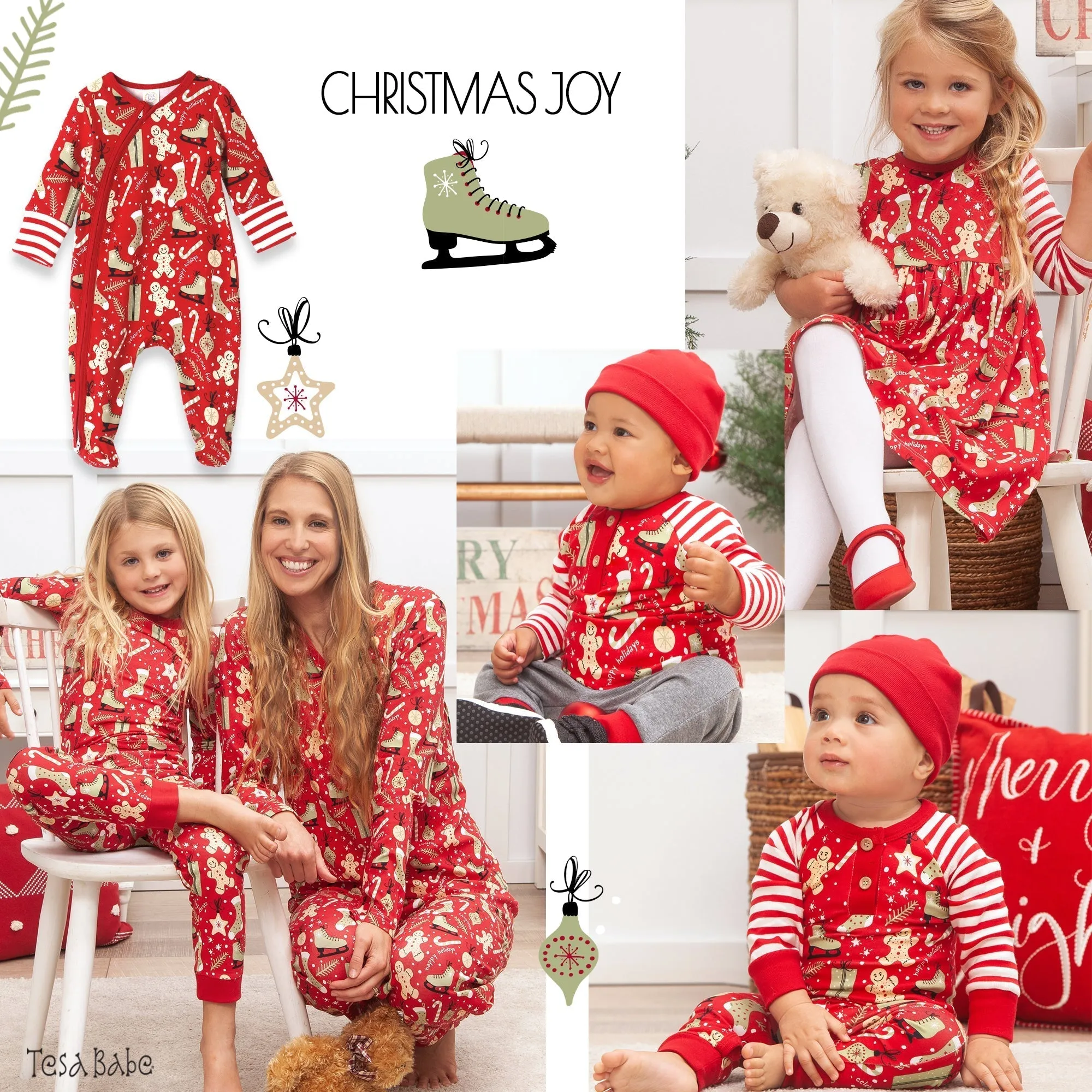 Christmas Collage Bamboo Cotton Boys Set