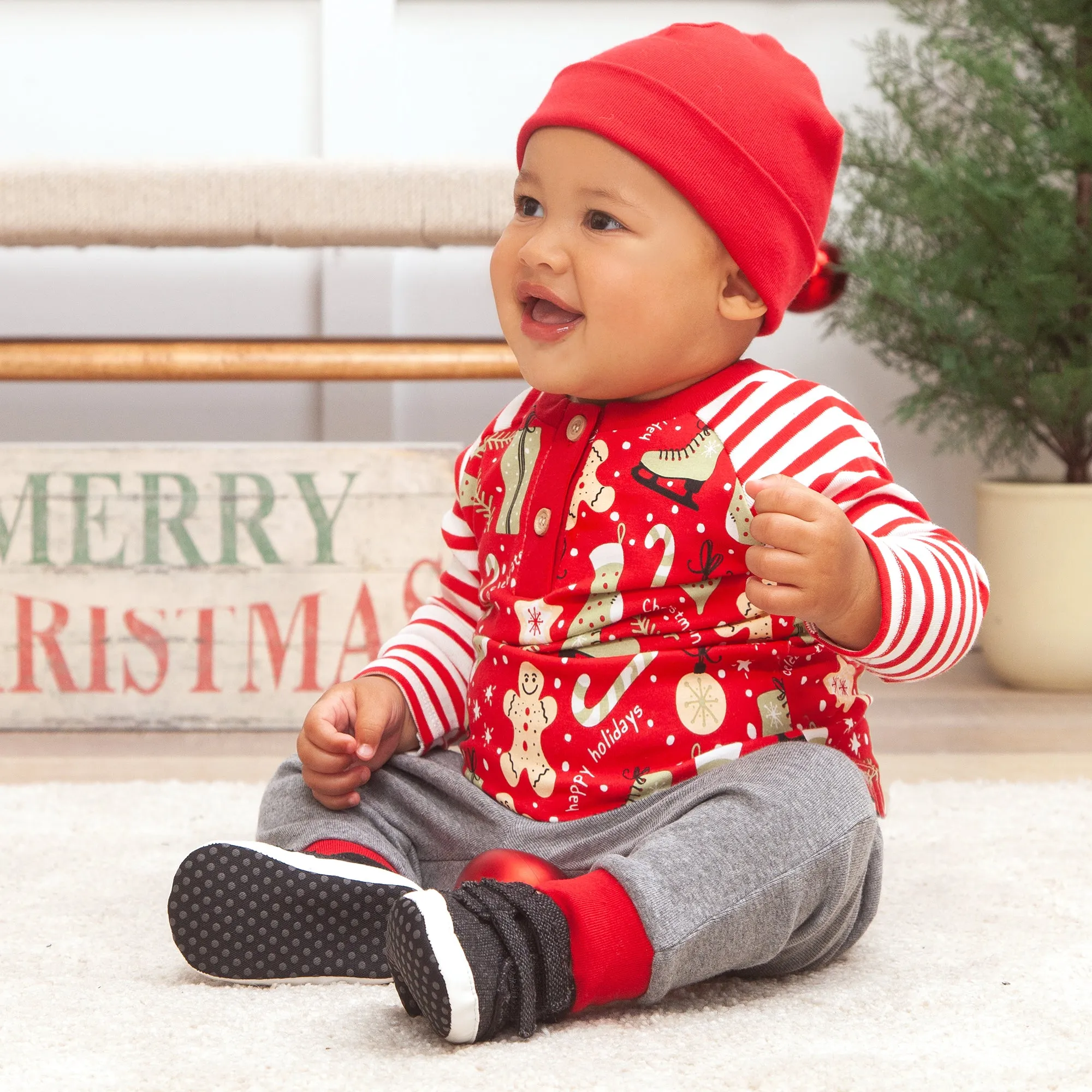 Christmas Collage Bamboo Cotton Boys Set