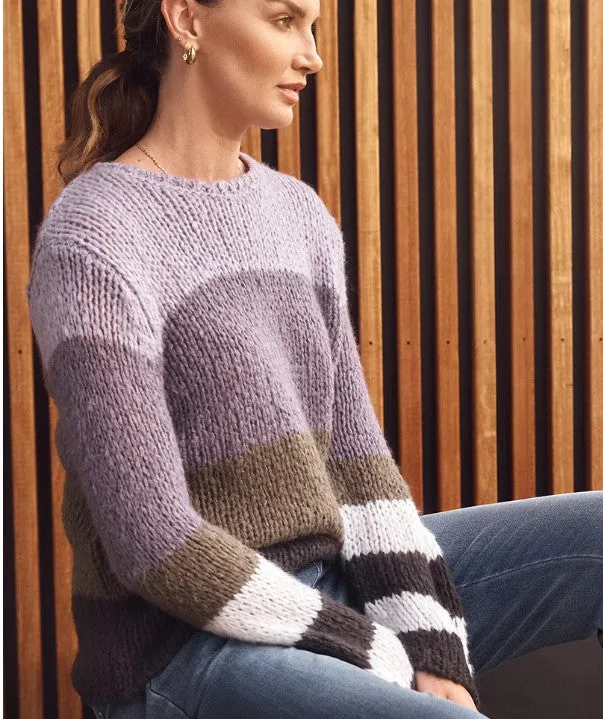 Chunky block Purple  Jumper