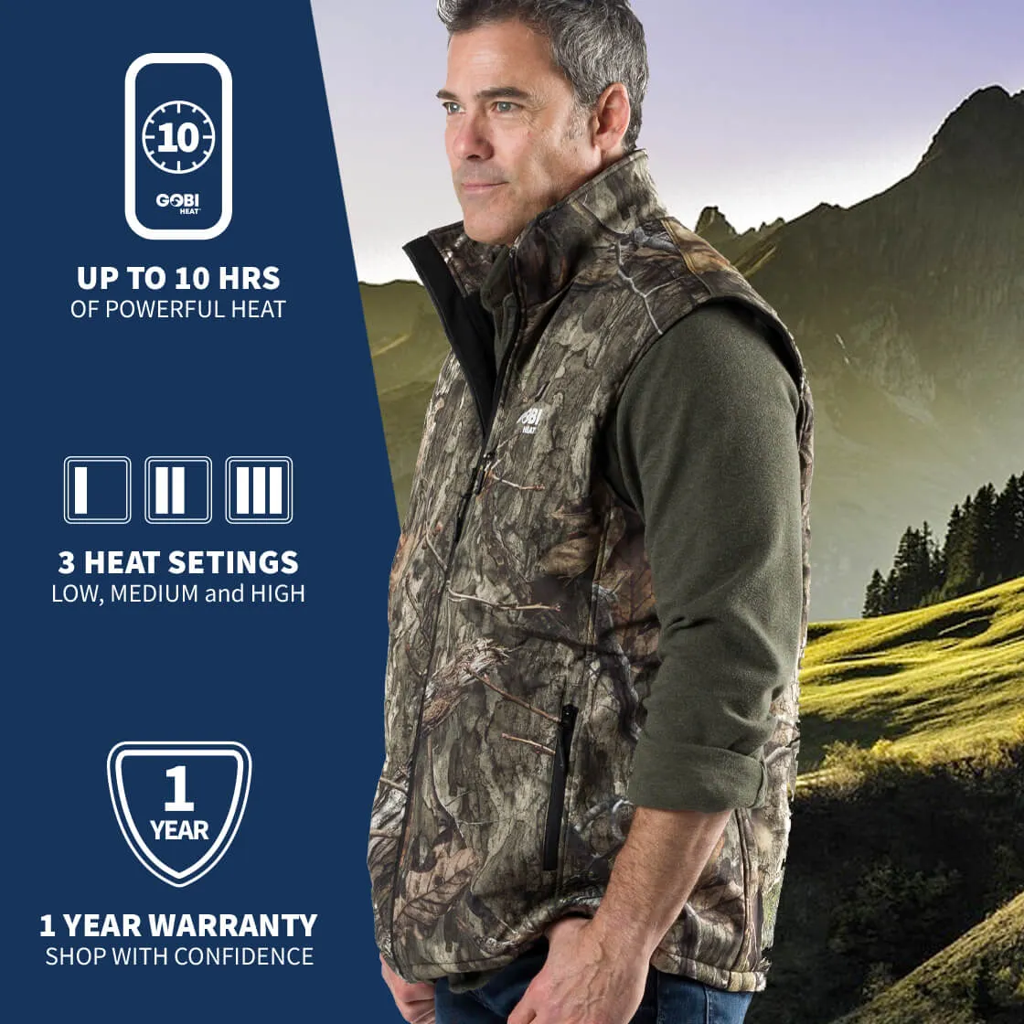 Colorado Mens Heated Hunting Vest-Mossy Oak Camo