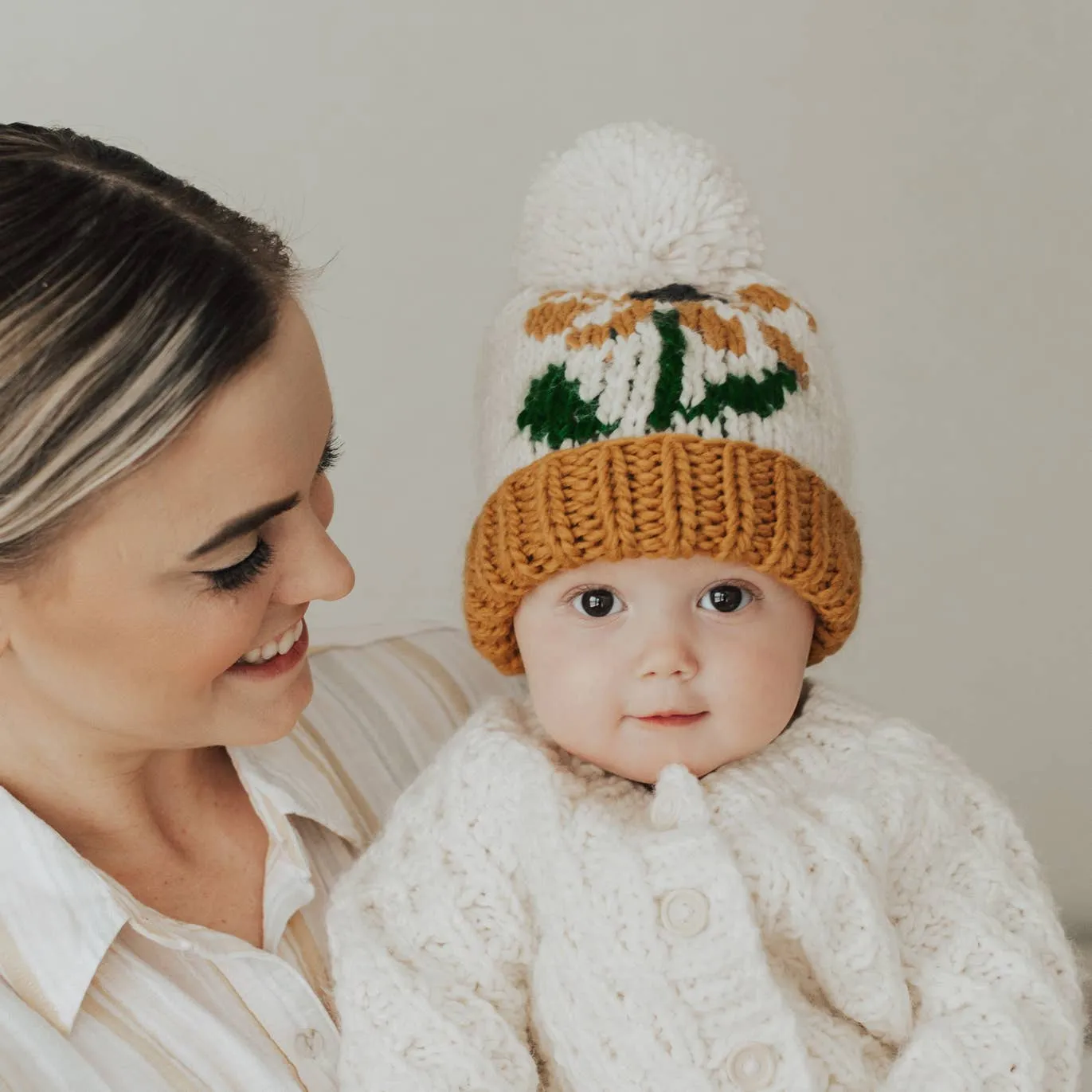 Coneflower Gold Hand Knit Beanie Hat