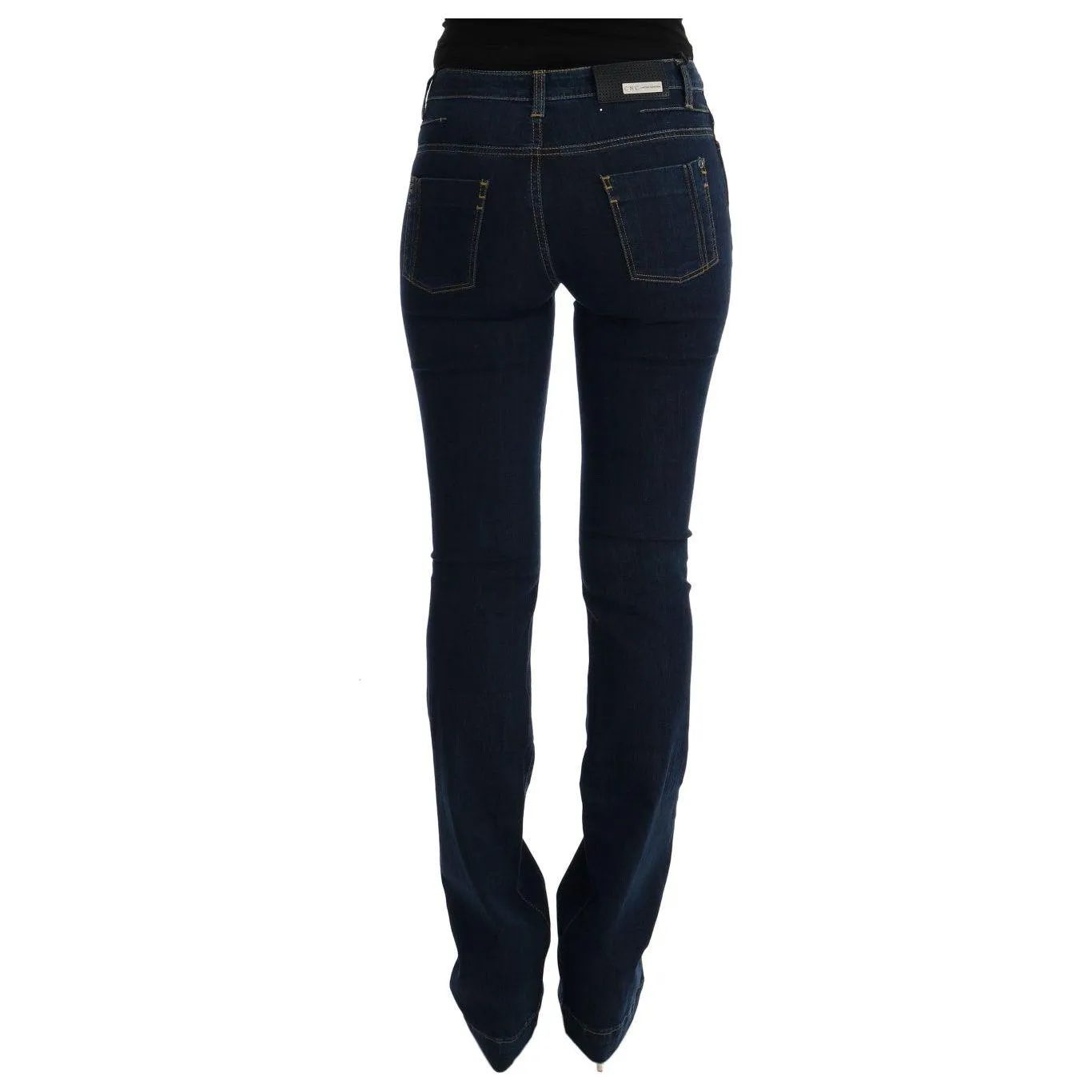 Costume National Chic Flared Cotton Jeans in Blue