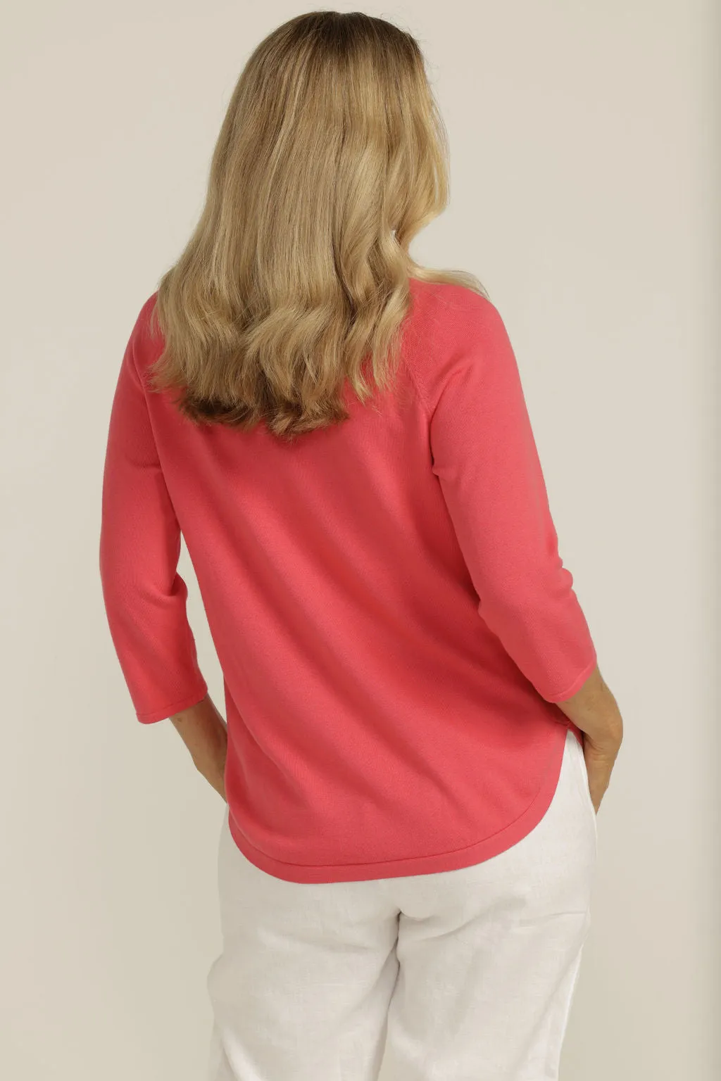 Cotton 3/4 Sleeve Raglan Jumper Blush