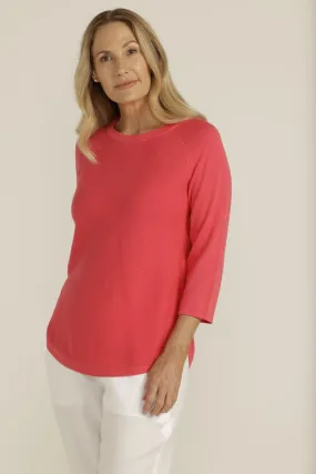 Cotton 3/4 Sleeve Raglan Jumper Blush