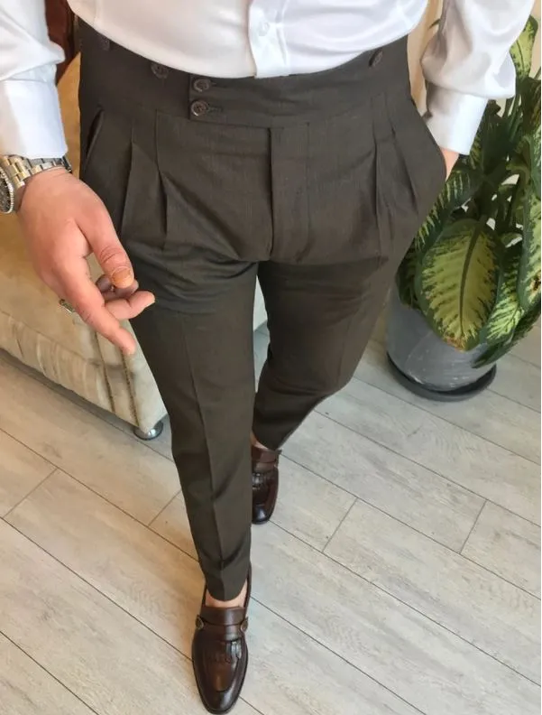 Dark Brown Buttoned Gurkha Pants by Italian Vega®