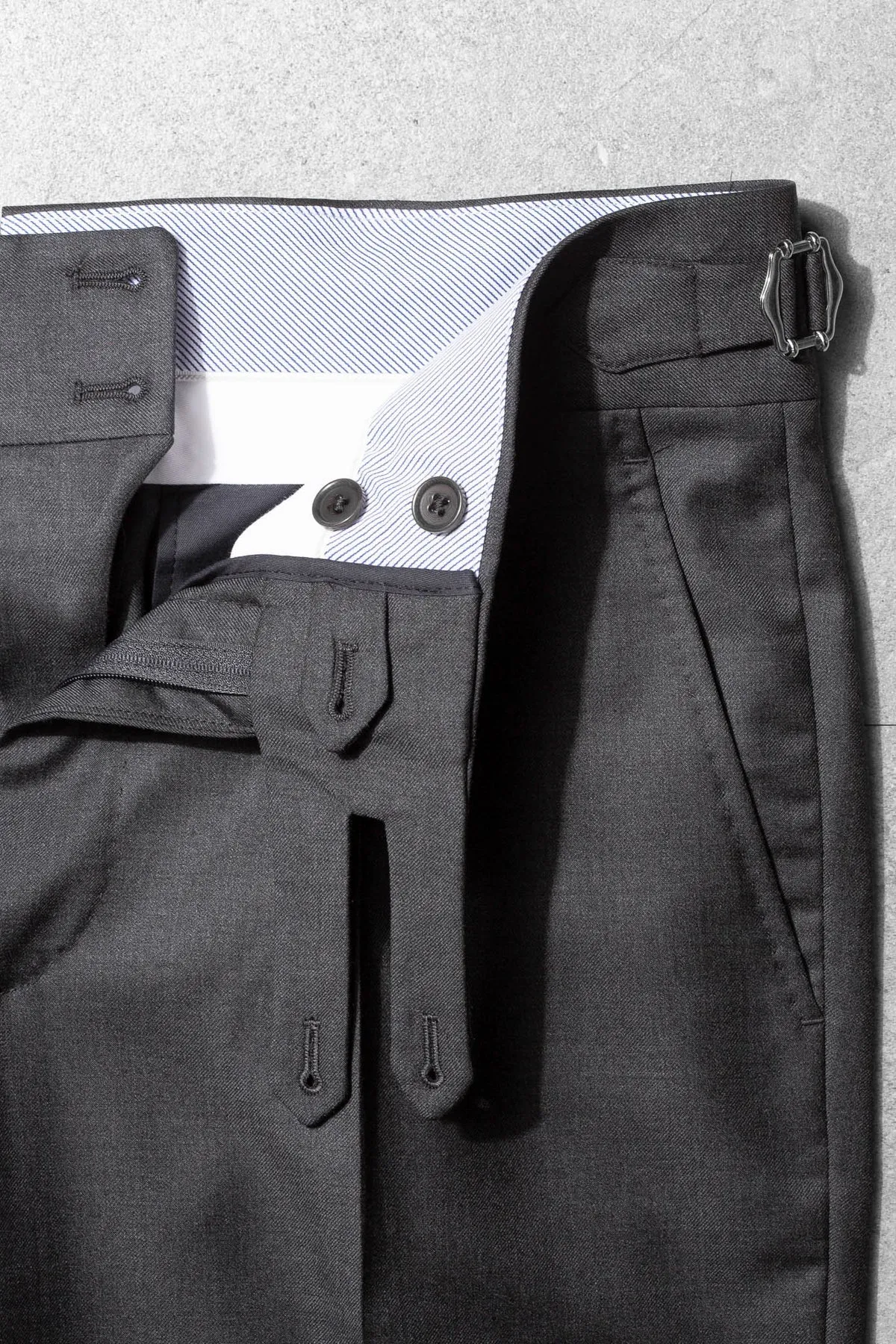 Dark Grey Double Buttoned GURKHA PANTS by ITALIANVEGA™