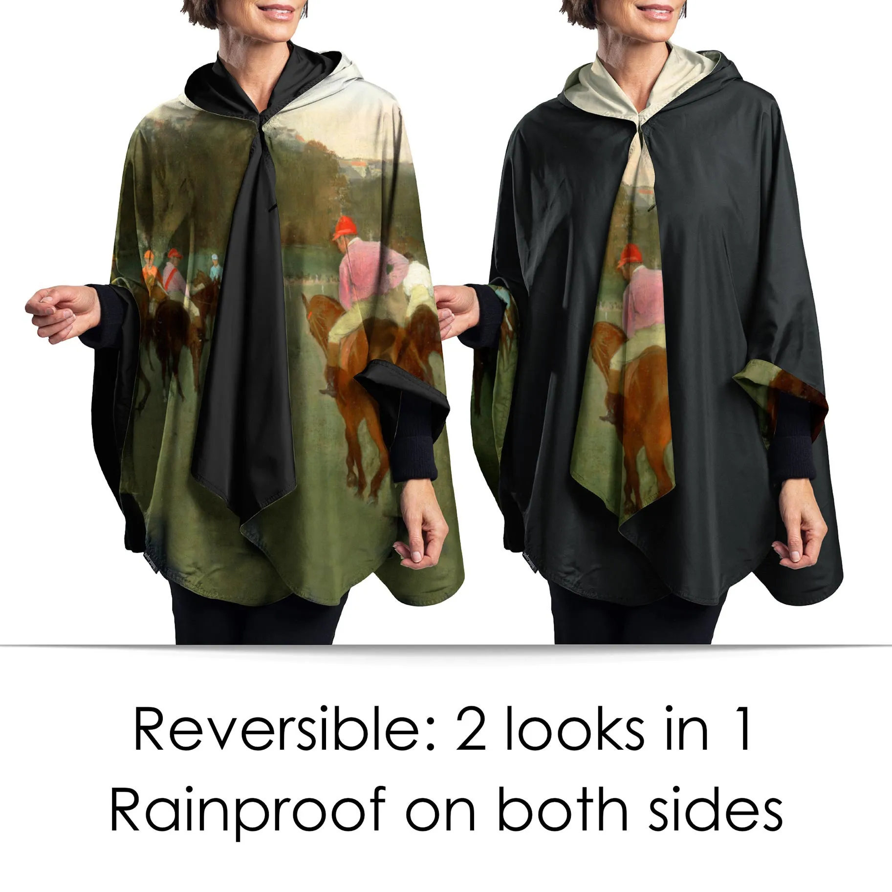 Degas Racehorses Rain Cape - Rainproof Breathable Rain Poncho